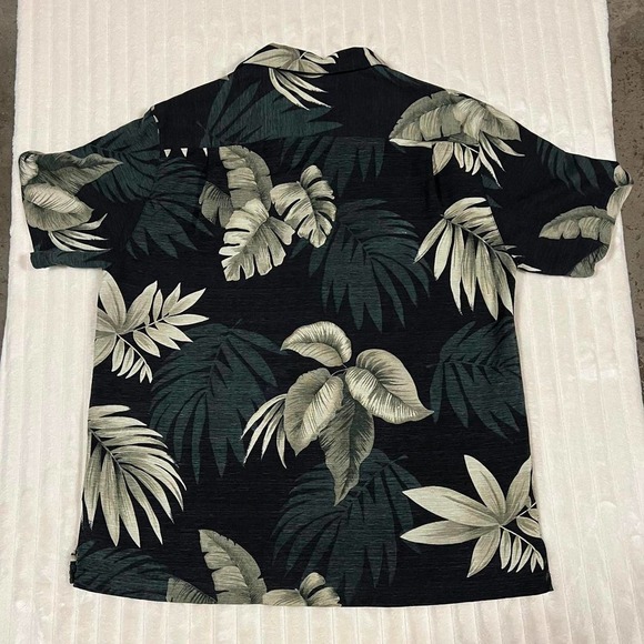 Havana Jacks 100% Silk Hawaiian Floral Shirt Light Green/Dark Green/Black Large - Picture 4 of 6